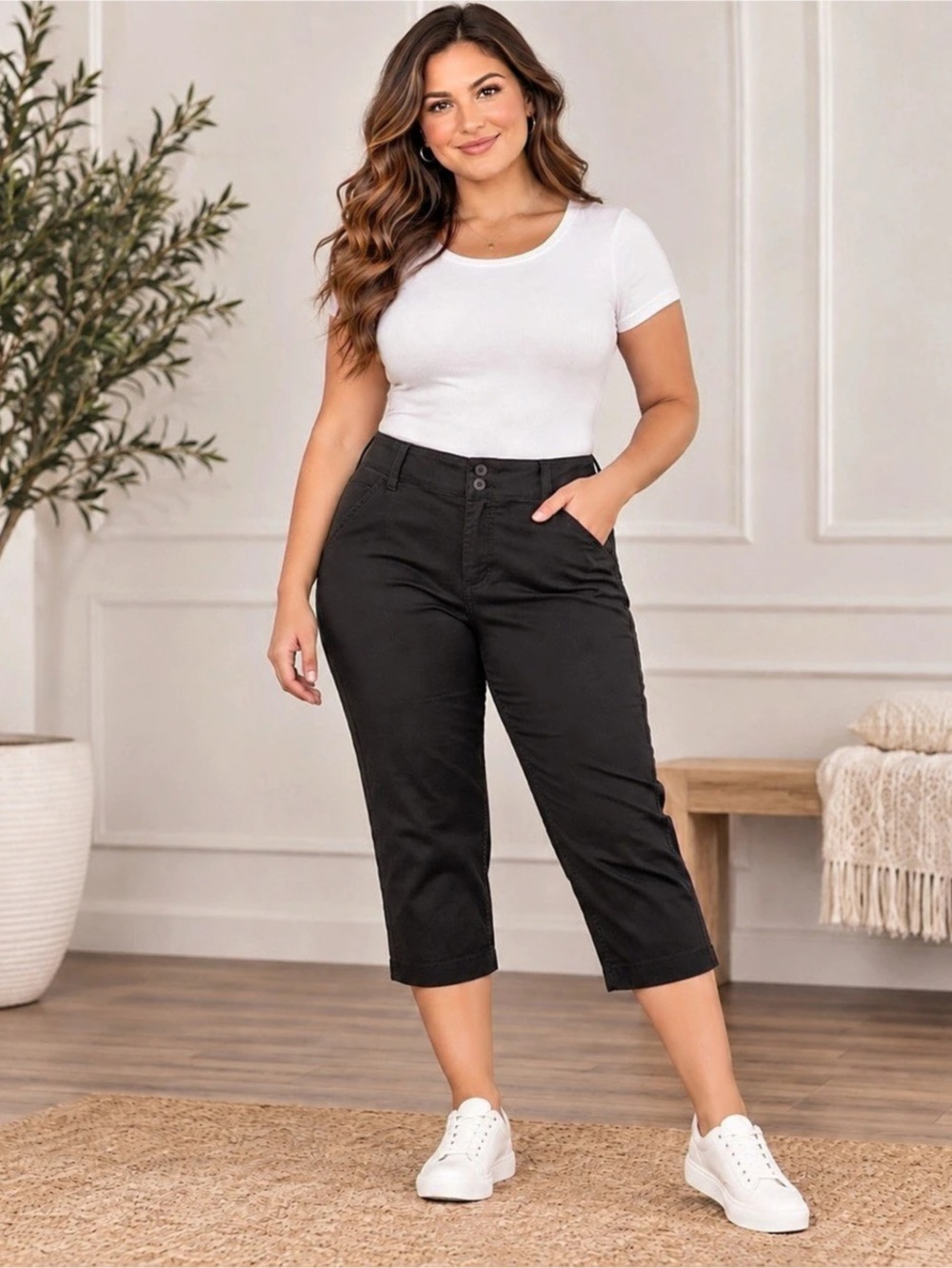 Lee Ultra Lux Comfort with Flex-to-Go Utility Skimmer Capri Pants Flex-to-Go